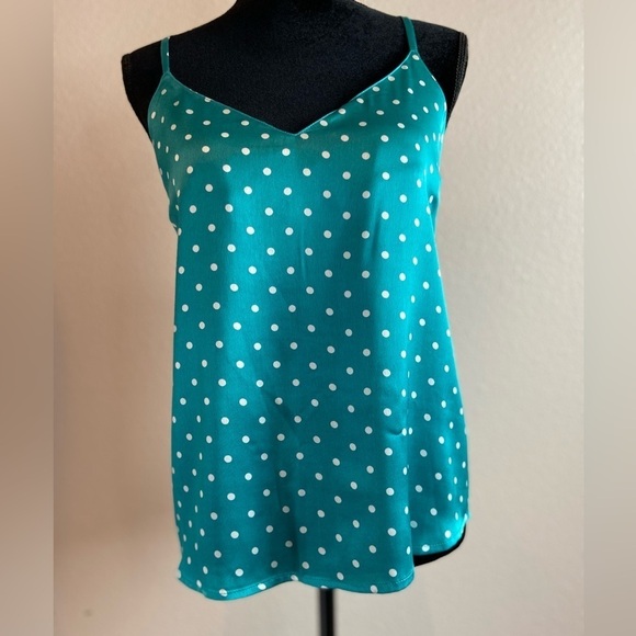 ASOS Maternity Tops - ASOS~NWT~Maternity Teal & White Polka Dot V-Neck Top~Adjustable Straps~Size 6